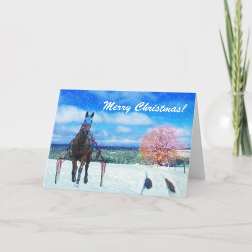 Harness Racing Horse Standardbred Christmas Card