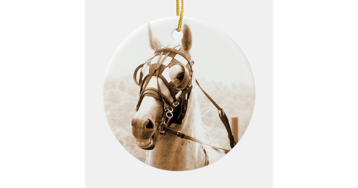 Belgian Horses in Harness - two sided Ornament