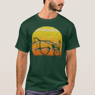 Harness Racing Race Horse Sunset Silhouette retro T-Shirt