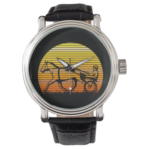 Harness Racing Race Horse Sunset Silhouette Watch