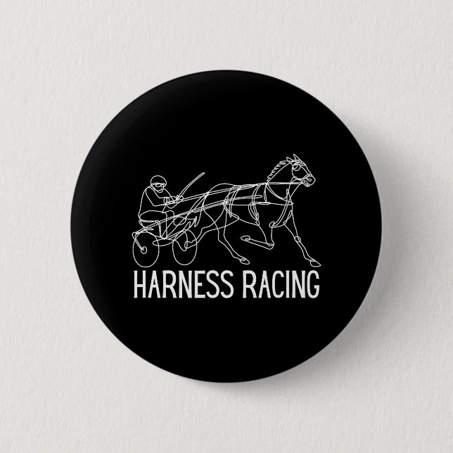 Harness Racing Standardbred Horse Sulky Horse Button (Front)