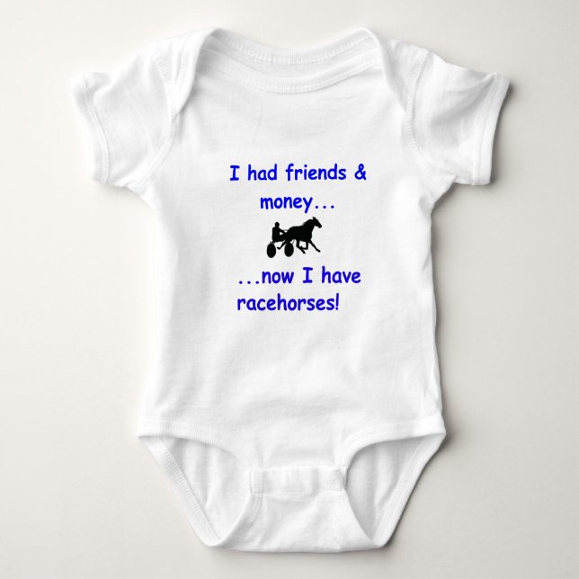 Harness Racing Standardbred Owner Gift Baby Bodysuit (Front)