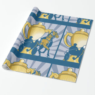 Harness Racing Trophy Sulky and Horse Wrapping Paper