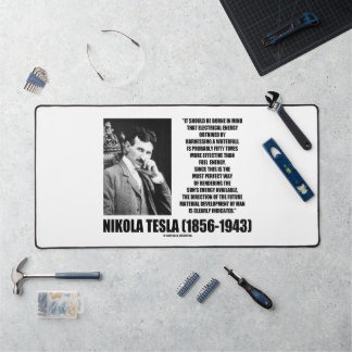 Harnessing A Waterfall Sun's Energy Tesla Quote Desk Mat