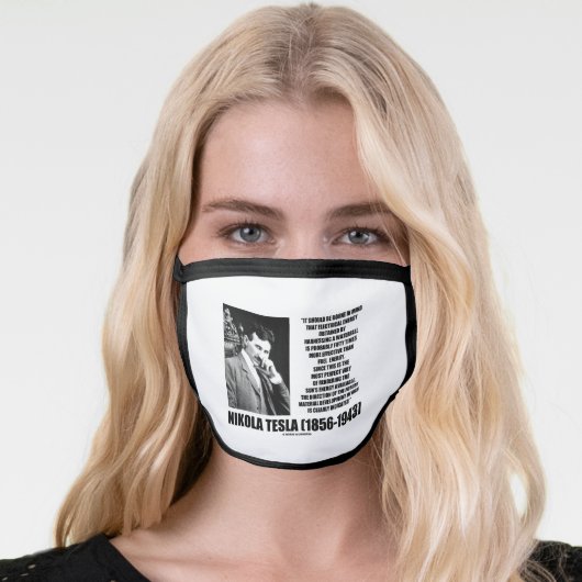 Harnessing A Waterfall Sun's Energy Tesla Quote Face Mask (Worn Her)
