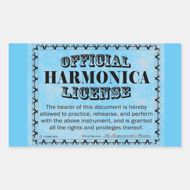 Harnonica License Rectangular Sticker (Front)