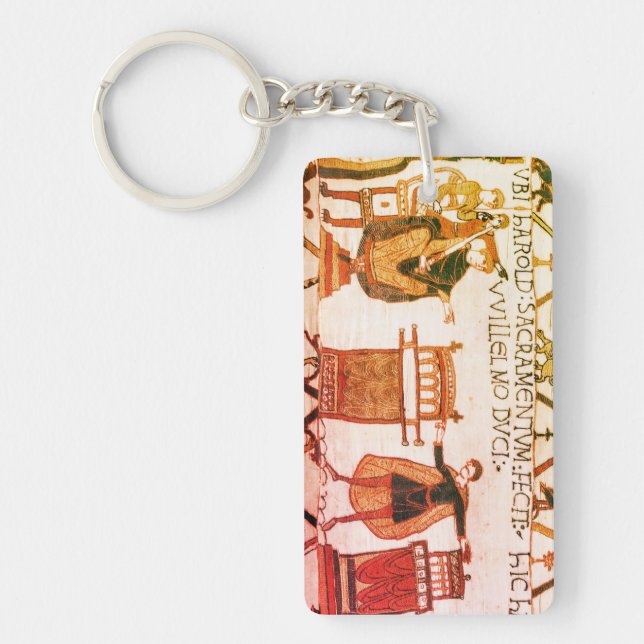 Harold swearing oath on holy relics keychain (Front)