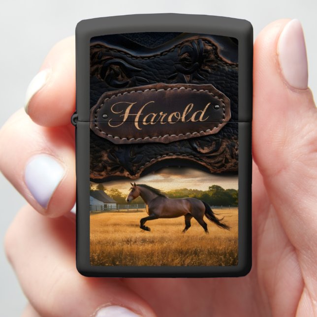 Harold the Horse in Field Zippo Lighter (In Hand)