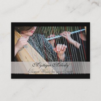 Harp And Flute Elegant Music Business Card by TheInspiredEdge at Zazzle