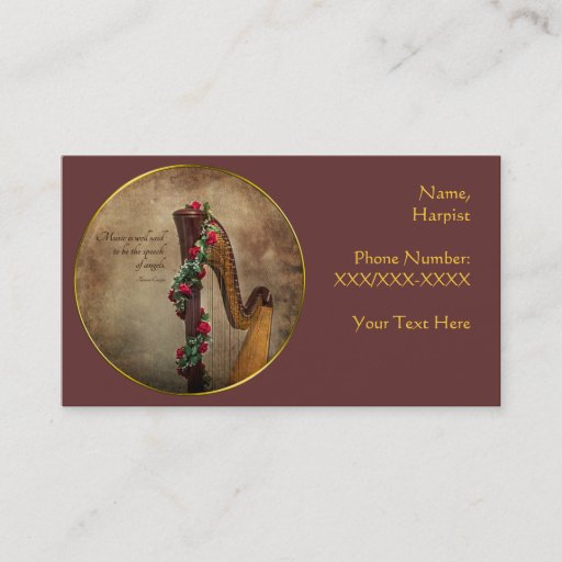 Customizable Harp Business Card