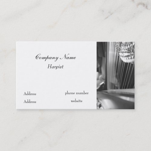 Harp Business Card Black and White