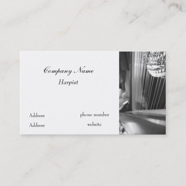 Harp Business Card Black and White (Front)