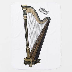 Harp cartoon illustration baby blanket