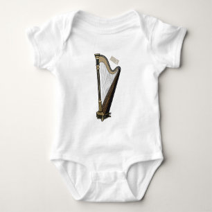 Harp cartoon illustration baby bodysuit
