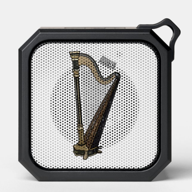 Harp cartoon illustration  bluetooth speaker (Front)