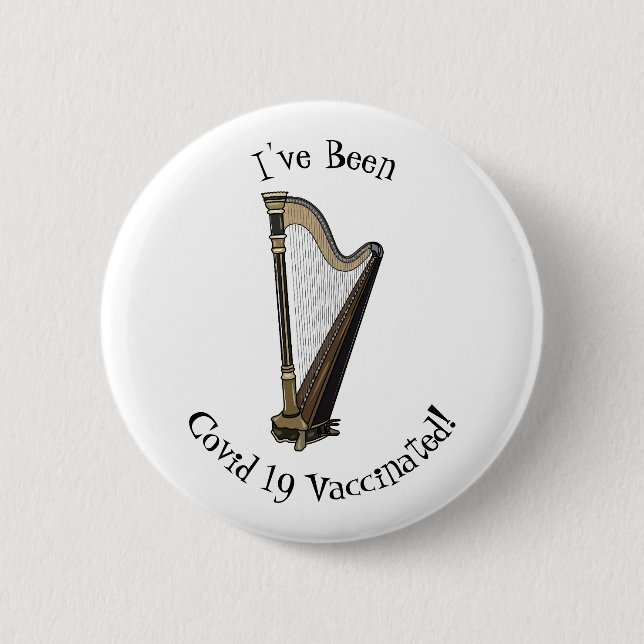Harp cartoon illustration button (Front)