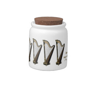 Harp cartoon illustration  candy jar