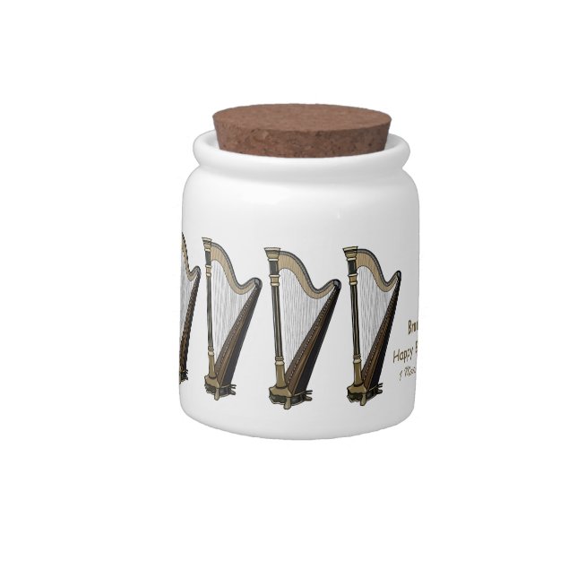 Harp cartoon illustration  candy jar (Left)