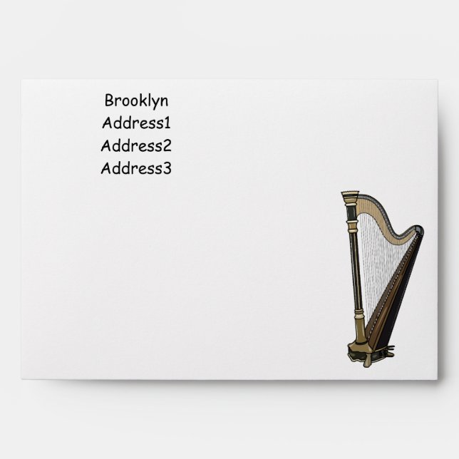 Harp cartoon illustration  envelope (Front)