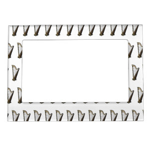 Harp cartoon illustration magnetic frame