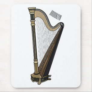 Harp cartoon illustration mouse pad