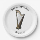 Harp cartoon illustration  paper plates