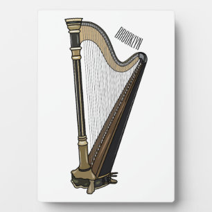 Harp cartoon illustration  plaque