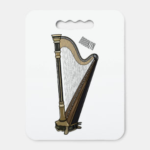Harp cartoon illustration seat cushion