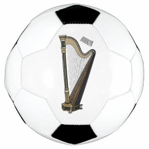 Harp cartoon illustration  soccer ball