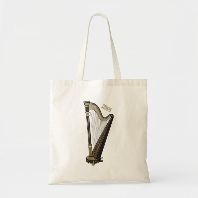 Harp cartoon illustration  tote bag (Front)