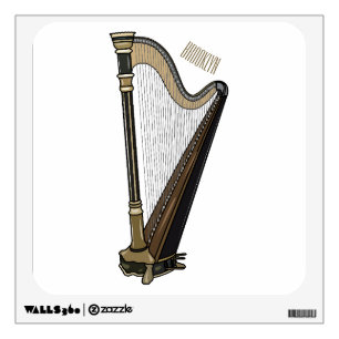 Harp cartoon illustration  wall decal