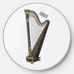 Harp cartoon illustration wireless charger