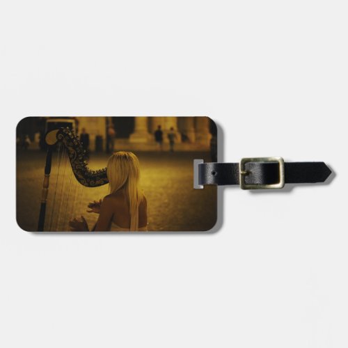 Harp classical instrument luggage tag