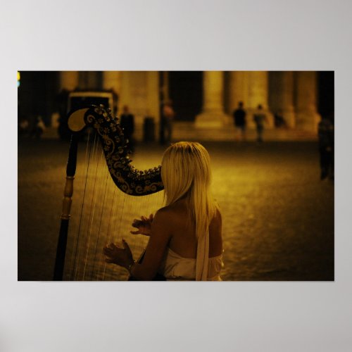 Harp classical instrument poster