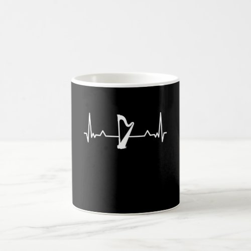 Harp Classical Music Heartbeat Gift Coffee Mug