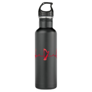 Harp Classical Music Heartbeat Xmas Gift Stainless Steel Water Bottle