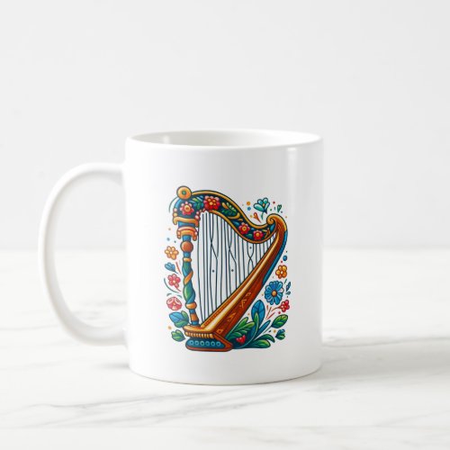 Harp Folk Art Mug