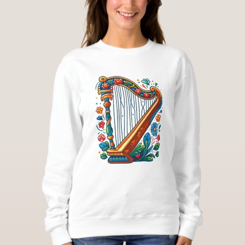 Harp Folk Art Sweatshirt
