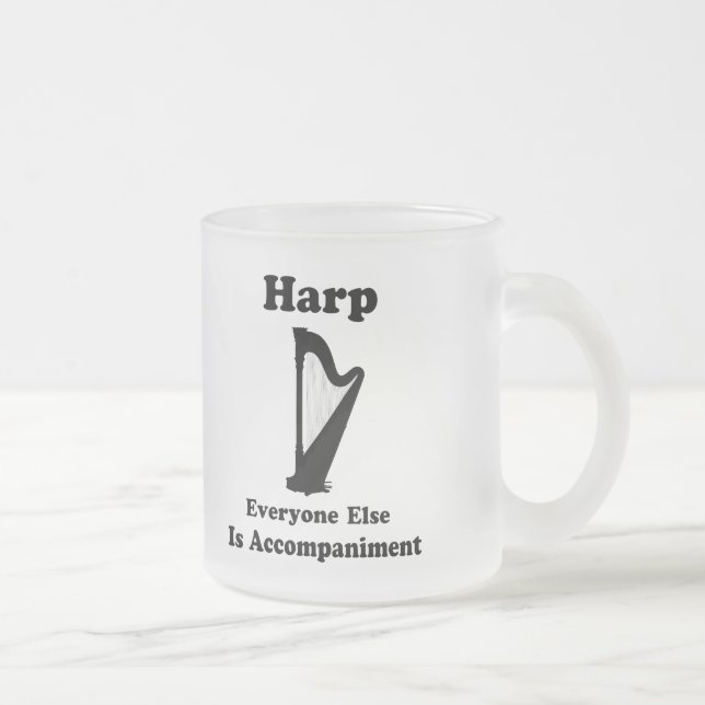 Harp Gift Frosted Glass Coffee Mug (Right)
