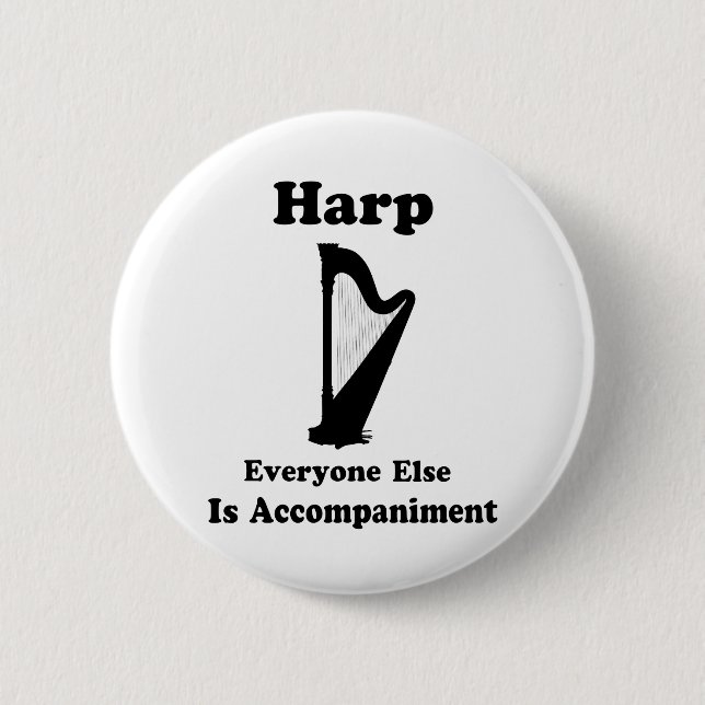 Harp Gift Pinback Button (Front)