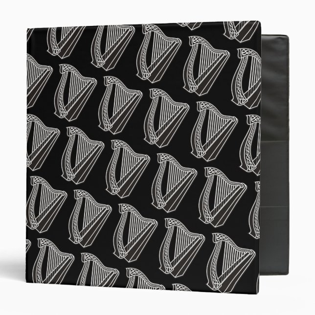 Harp Icon Background 3 Ring Binder (Front/Inside)