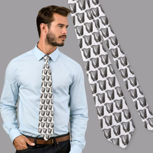 Harp Icon Background Neck Tie