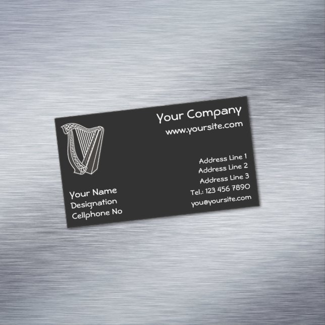 Harp Icon Business Card Magnet (In Situ)