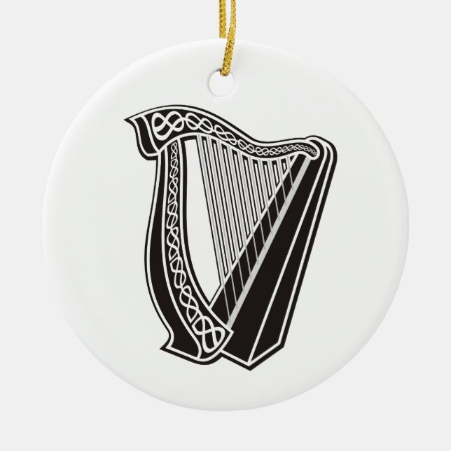 Harp Icon Ceramic Ornament (Front)