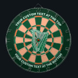 Harp Icon Dartboard Irish Colors and Custom Text<br><div class="desc">Harp icon. Irish flag colors. Two custom text areas.</div>