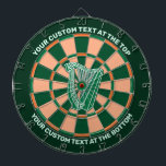 Harp Icon Dartboard Irish Colors and Custom Text<br><div class="desc">Harp icon. Irish flag colors. Two custom text areas.</div>