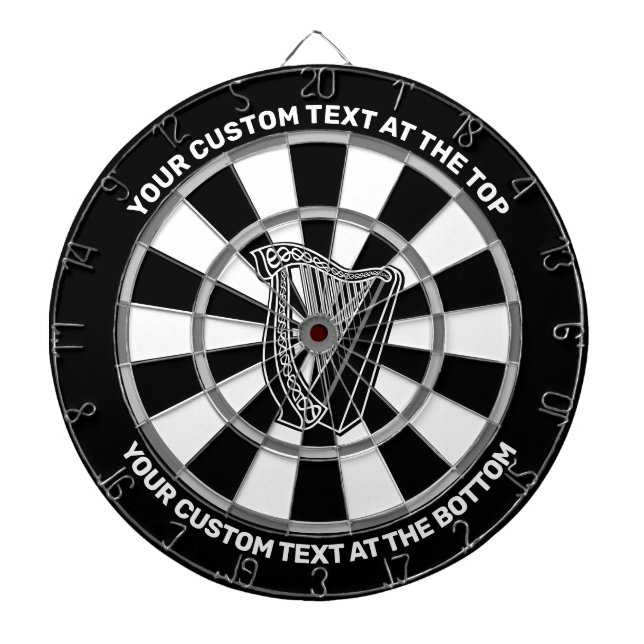 Harp Icon Dartboard with Custom Text (Front)