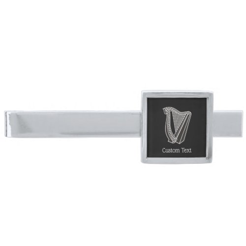 Harp Icon Silver Finish Tie Bar