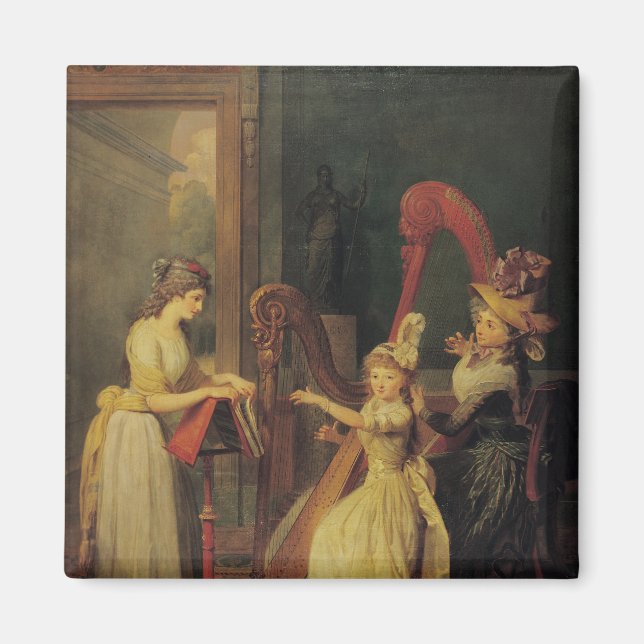 Harp lesson given by Madame de Genlis Magnet (Front)