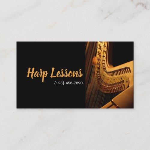 Harp Lessons Music Business Card